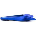 Sandales plates de créateur Ferragamo bleu roi à bouts pointus pour femme 