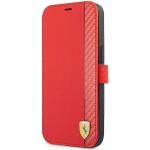 Coques & housses iPhone rouges en cuir synthétique Ferrari 