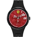 Montres-bracelet Ferrari noires à quartz look fashion en silicone en verre minéral pour homme 