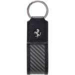 Porte-clés Ferrari noirs en carbone en cuir 