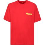 T-shirts col rond Ferrari rouges en coton Ferrari à manches courtes à col rond Taille L look sportif 