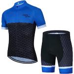 Maillots de cyclisme bleu marine en lycra respirants Taille XL look fashion pour homme 