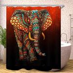 Rideaux de douche en tissu à motif éléphants 200x180 