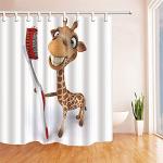 Fgolphd Rideau de Douche en Textile Girafe pour Enfant, 120 x 200 cm, 180 x 200 cm, 180 x 180 cm, 200 x 240 cm, Multicolore, Impression 3D, 100% Polyester, Multicolore, imperméable (6, 180 x 180 cm)