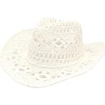 Chapeaux Fedora blancs en paille Tailles uniques look fashion pour femme 