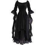 Robes d'été de mariée noires Taille 3 XL plus size look médiéval pour femme 