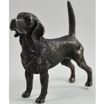 Fiesta Studios Petite statue de beagle debout en bronze coulé à froid - Idée cadeau - Hauteur : 9 cm