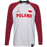 FIFA Coupe du Monde 2022 Classique à Manches Longues-Pologne T-Shirt, Rouge/Blanc, XL Homme