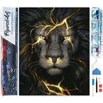 Loisirs créatifs en toile à motif lions 