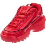 Baskets à lacets de créateur Fila Disruptor rouges en caoutchouc Pointure 41,5 avec un talon entre 3 et 5cm look casual pour femme 