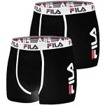 Boxers de créateur Fila noirs en coton lavable en machine en lot de 2 Taille L classiques pour homme 