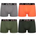 Boxers de créateur Fila orange en polyester en lot de 4 Taille M pour homme 