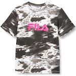 T-shirts de créateur Fila Classic noirs à motif tie-dye enfant look sportif 