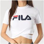 T-shirts de créateur Fila blancs en velours à manches longues Taille XS pour femme 