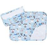 Serviettes de table bleus clairs en tissu à motif chiens pour bébé 