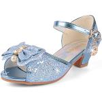 Chaussures d'été de mariage bleues en caoutchouc à paillettes Pointure 25 look fashion pour fille 