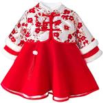 Robes de cérémonie rouges en coton mélangé à volants à motif papillons look fashion pour fille de la boutique en ligne Amazon.fr 