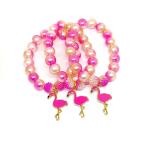 Bracelets de perles rose foncé à perles pour fille 