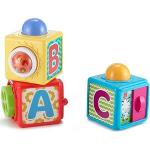 Fisher-Price Blocs d'activité, 3 Cubes colorés à empiler, pour bébé 6 Mois et Plus, DHW15