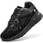 Chaussures de running noires en daim légères pour pieds larges Pointure 44 look fashion pour homme 