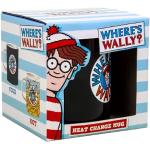 Fizz Creations Where's Wally Heat Changing Mug Coffee Cup. Includes 330ml Capacity Ceramic Mug with Wally & Odlaw Scene Reveal. Officially Licensed Where's Wally Merchandise.