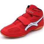 Chaussures de lutte rouges en fil filet anti glisse Pointure 31 look fashion pour garçon 