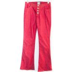 Pantalons taille basse rouges en denim Taille S look vintage pour femme 