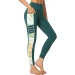 Pantalons de yoga verts stretch Taille L look fashion pour femme 