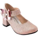 Sandales à brides Sirri rose bonbon à sequins à motif papillons à talons carrés Pointure 31 look fashion pour femme 
