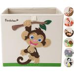 Flöckchen Boîte de rangement pour enfant - Boîte à jouets pour chambre d'enfant - 33 x 33 x 33 cm - Convient pour l'étagère Kallax - Motif animaux (Anton le singe)