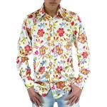 Chemises hawaiennes multicolores à fleurs col kent Taille 3 XL rétro pour homme 