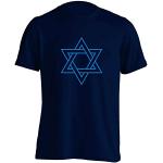 Flox Creative T-shirt unisexe avec symbole juif - Bleu - Medium