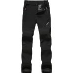 Pantalons de randonnée noirs en shoftshell avec ceinture imperméables coupe-vents Taille S look fashion pour femme 