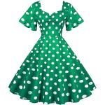 Robes vintage pin up vertes à pois Taille XXL look Pin-Up pour femme 