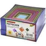 Folia - 3109 - Boîtes cadeaux en carton, carrées et colorées - 12 pièces de différentes tailles et couleurs