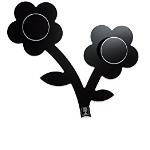 Porte-manteaux muraux Foppapedretti noirs à fleurs 