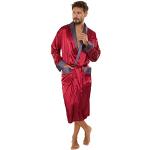 Peignoirs rouge bordeaux en satin Taille 4 XL look fashion pour homme 