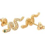 Boucles d'oreilles en or jaunes en or jaune à motif serpents pour enfant 