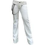 Fornarina Femme Jeans White Chalk Impish Denim Pant Coole Rock Star Luxus Designer Bootcut Pendentifs 27/34 W27 L34