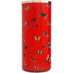 Porte-parapluies Fornasetti rouge coquelicot laqués en métal à motif papillons 