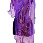 Foulards en soie violets à fleurs en toile pour femme 
