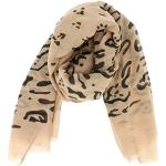 Foulards léopard beiges à effet léopard en viscose à franges à motif animaux Tailles uniques look fashion pour femme 