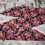 Foulards roses à fleurs Taille L look Pin-Up 