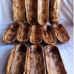 Bols marron en bois de 10 cm rustiques 