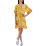 Mini robes Fracomina jaunes à fleurs minis à manches courtes Taille XS pour femme 