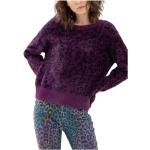 Pulls oversize Fracomina violets à imprimé animal en laine à manches longues à col rond Taille L pour femme 