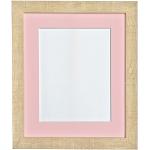 FRAMES BY POST Deep Grain Picture Photo Frame, Recycled Plastic, Light Brown with Pink Mount, 30 x 30 cm Image Size 8 x 8 Inch