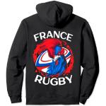 Maillots de rugby noirs enfant Tournoi des 6 nations XV de France look sportif 