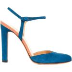 Sandales à talons Francesco Russo bleues en cuir à bouts ronds Pointure 37 pour femme 