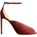 Sandales à talons Francesco Russo rouges en cuir Pointure 39 avec un talon de plus de 9cm look fashion pour femme 